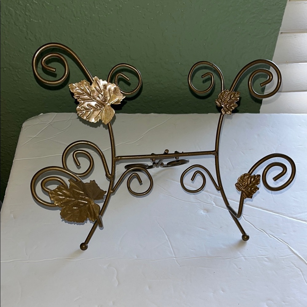 Vintage Elegant Easel Gold and Brown Leaf Book Stand
